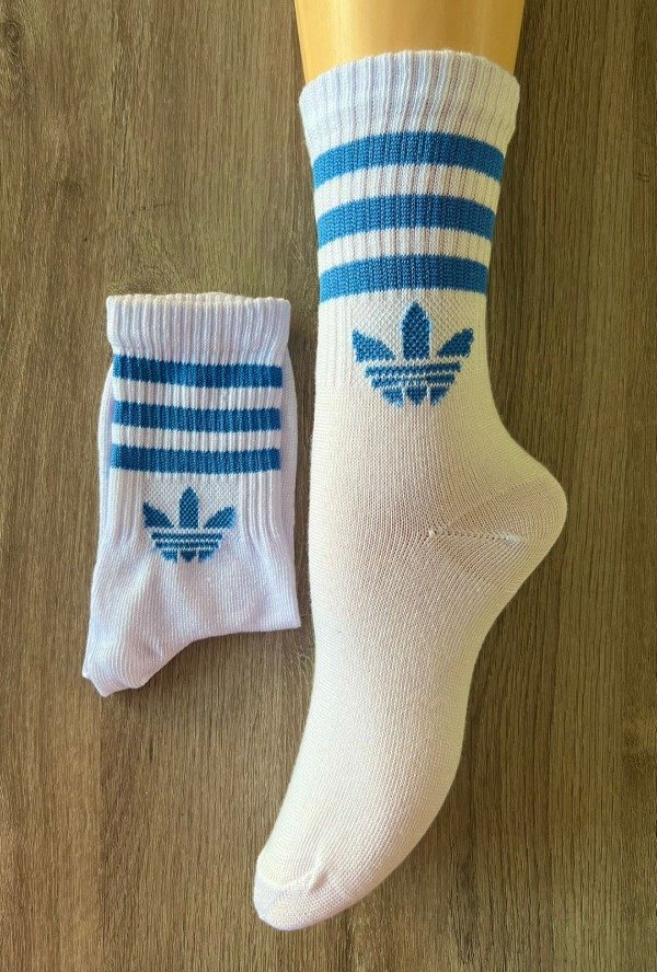 Adidas 3/4 Blanca-Celeste