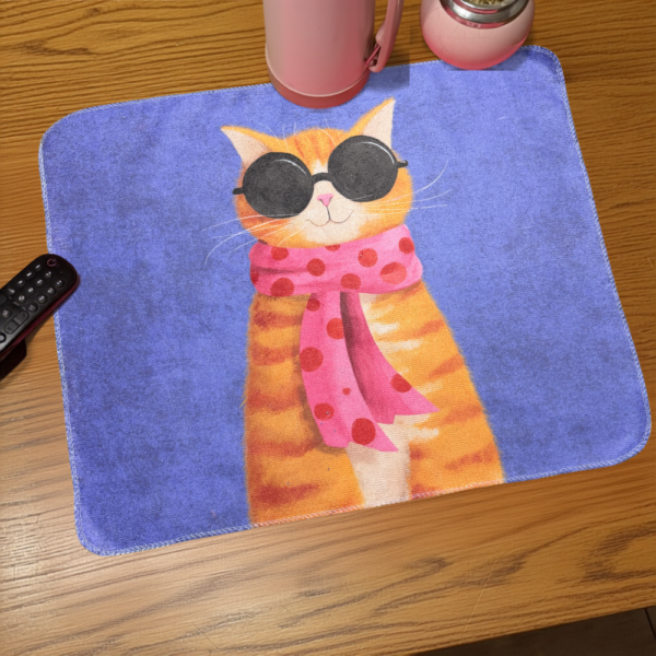 Individual Repasador Gato con lentes