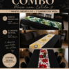 Mantel liso + 3 caminos flores