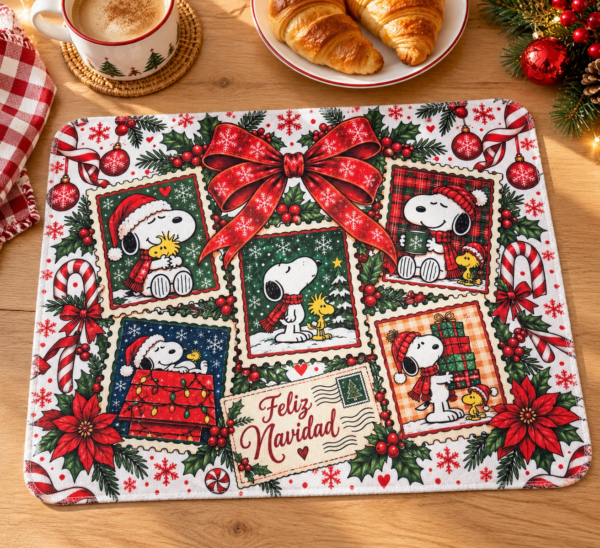 Individual Repasador Navideño Snoopy
