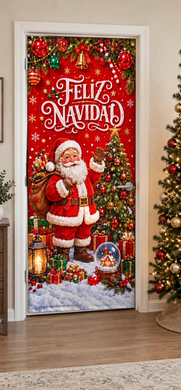 Funda de Puerta Navideña Papa noel