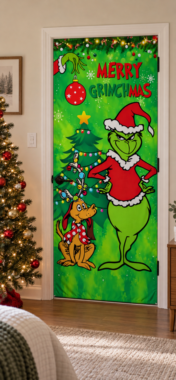 Funda de Puerta Navideña Grinch