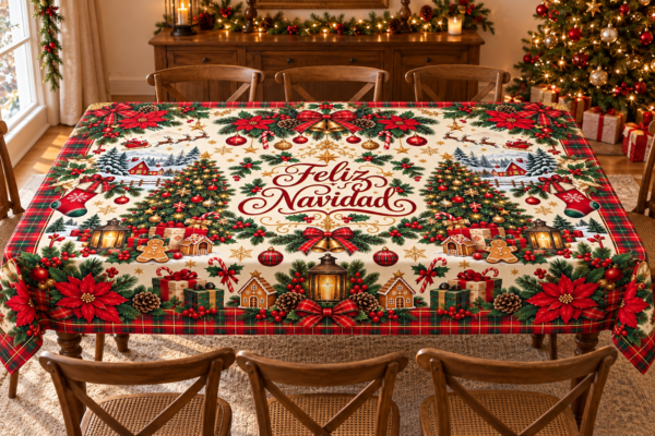 Mantel navideño Feliz navidad 200x150