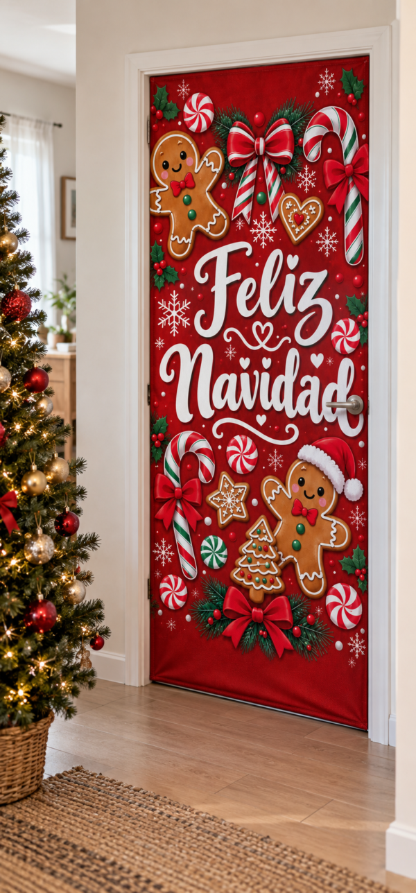 Funda de Puerta Navideña Galletita Jengibre