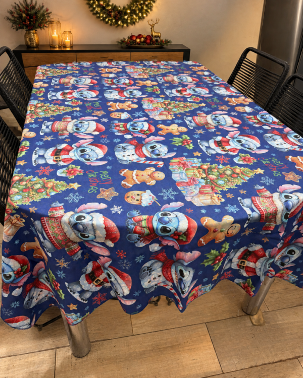 Mantel navideño Stitch 200x150