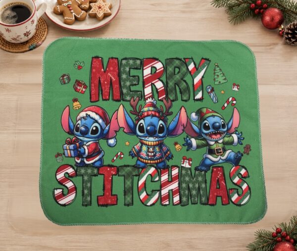 Individual Repasador Navideño Merry Stitchmas