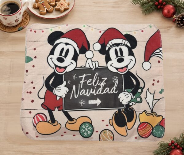 Individual Repasador Navideño Mickey y Minnie